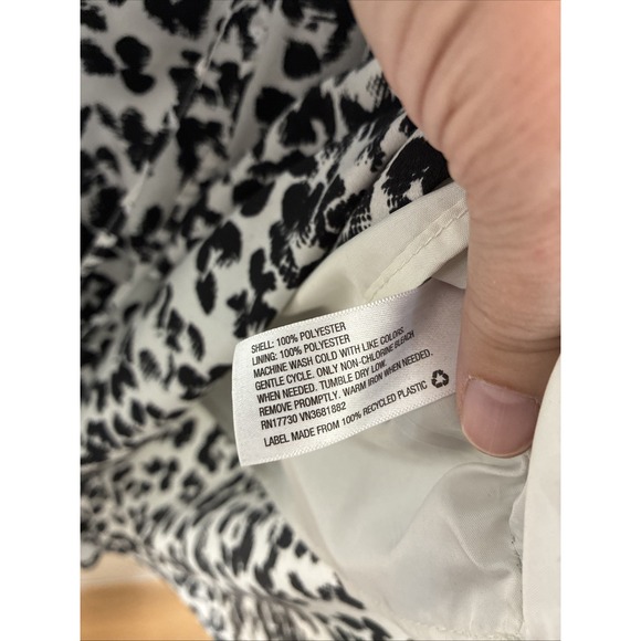 Merona White and Black Animal Print High Low Dress Women's Size Small - Picture 6 of 13